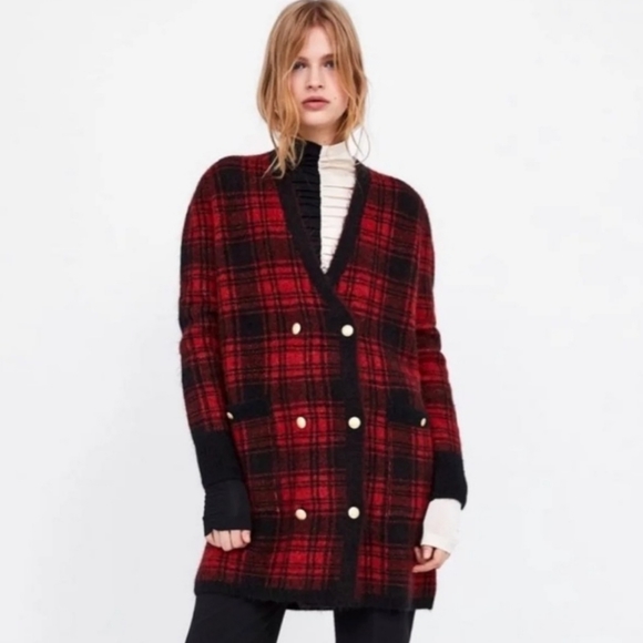 Plaid Check Soft Cardigan - Picture 1 of 5